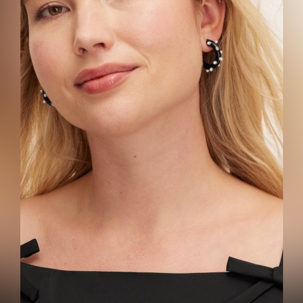 Kate Spade x Target Pearl Polka Dot Hoop Earrings in a gift box